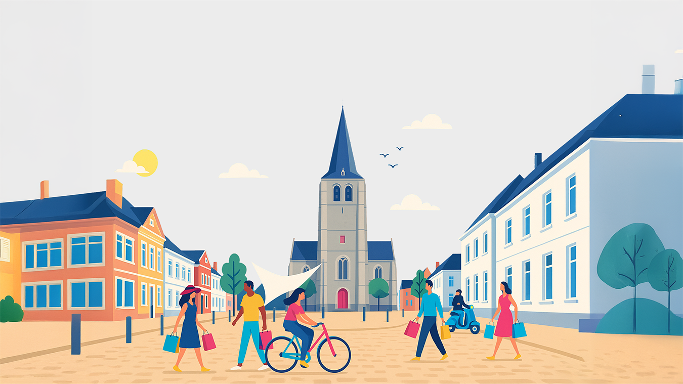 shoppen in heist op den berg illustratie